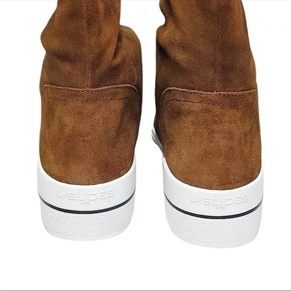 NEW J/Slides Selene Boots, Waterproof Leather, Taupe Size 7.5 Faux Fur Lined - Picture 8 of 13